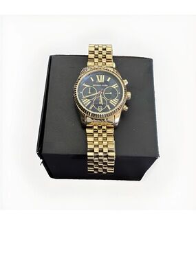Michael Kors Lexington chronograph blue dial ladies watch mk6206- Excellent Cond